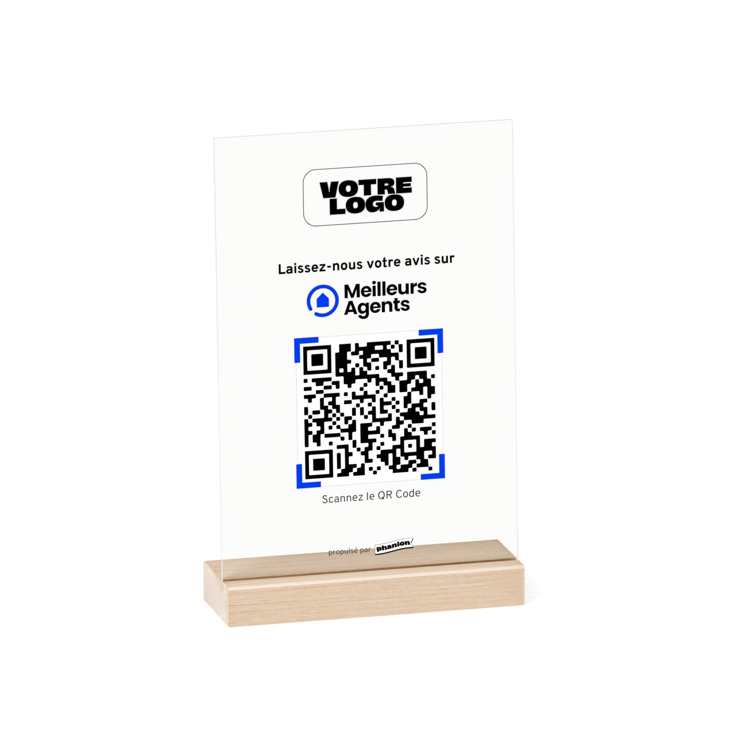Plaque QR code Avis Meilleurs Agents - Rectangulaire