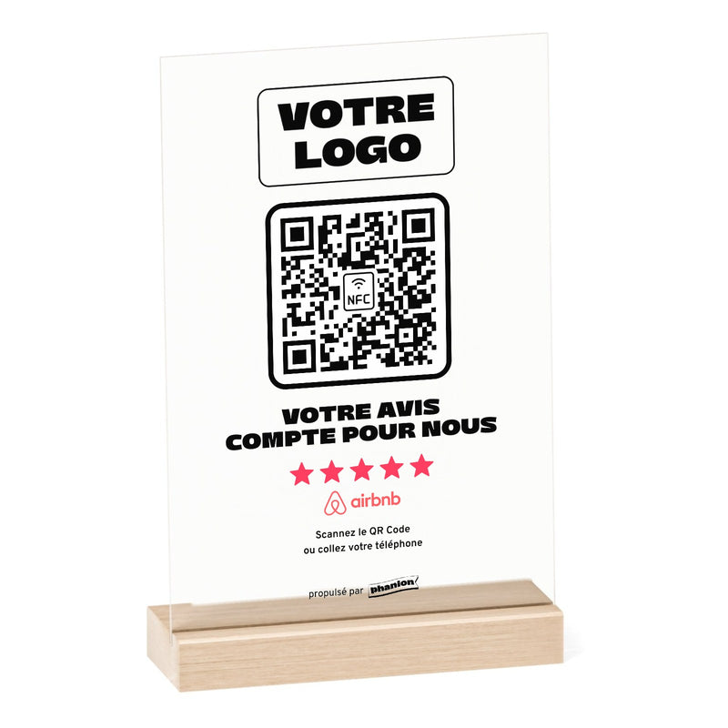 Plaque Avis Airbnb « Votre avis compte pour nous » Acrylique