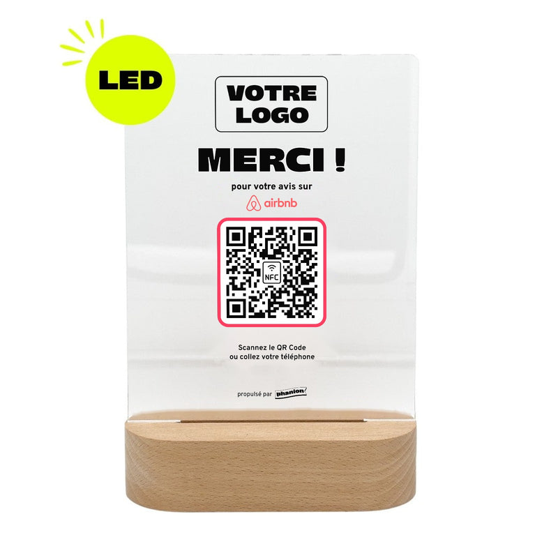 Plaque Avis Airbnb « Merci ! » LED