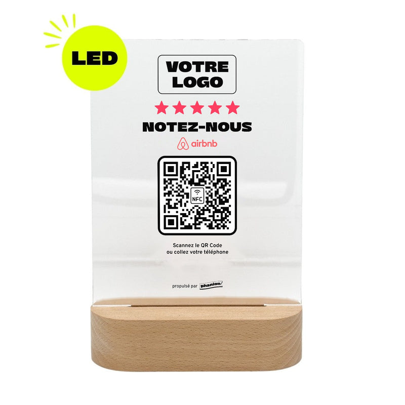 Plaque Avis Airbnb « Notez-nous » LED