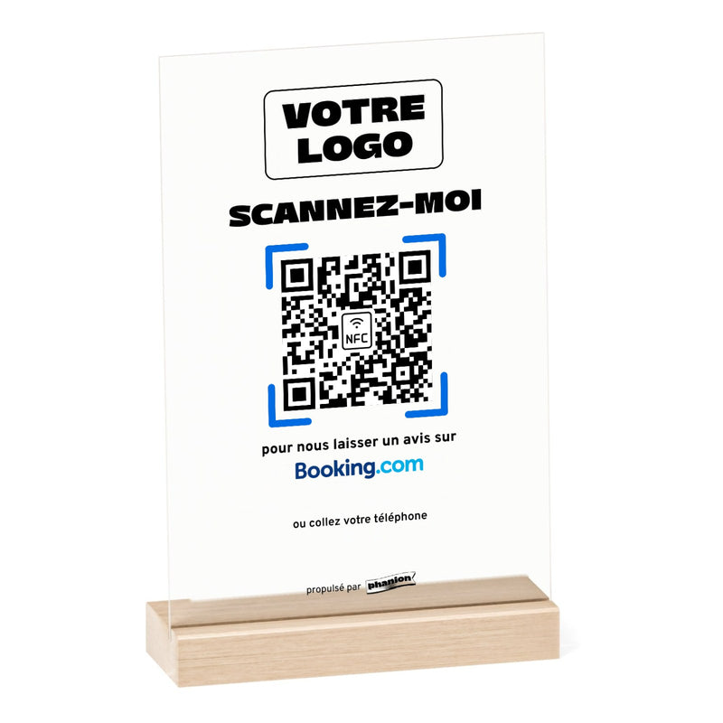 Plaque Booking Scannez-moi personnalisée en acrylique