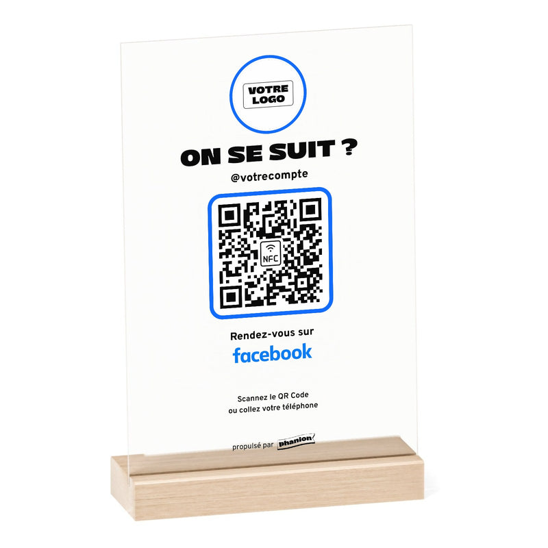 Plaque Facebook « On se suit ? » Acrylique