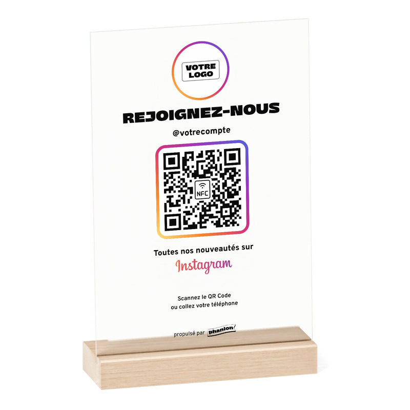 Plaque Instagram « Rejoignez-nous » Acrylique