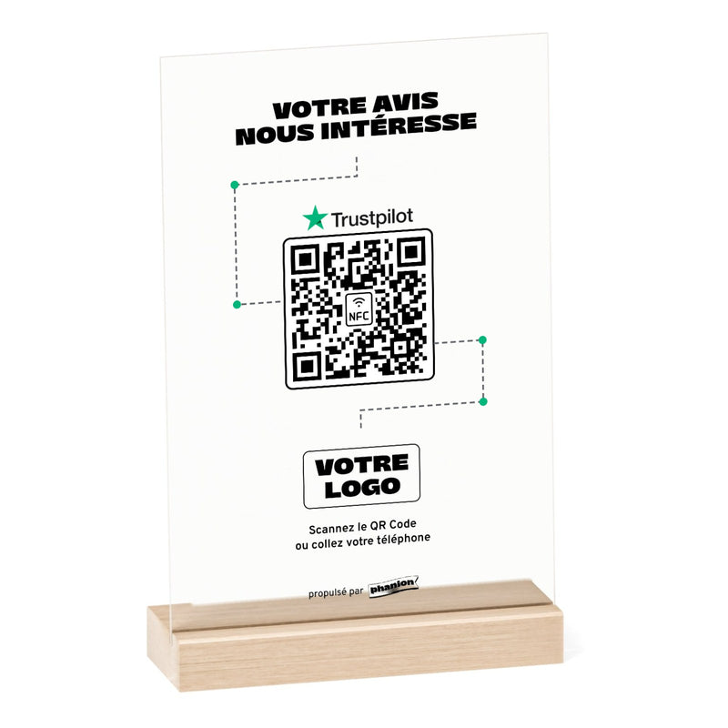 Plaque Avis Trustpilot « Votre avis nous intéresse » Acrylique