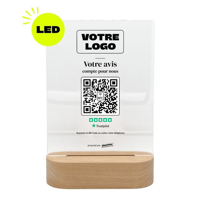 Plaque Avis Trustpilot Élégante LED