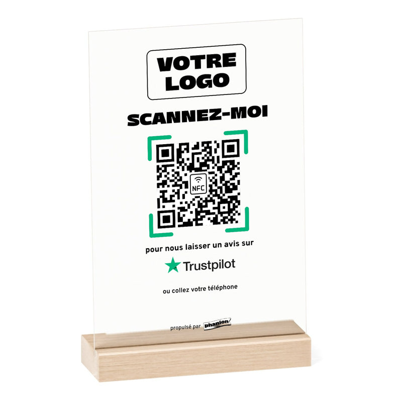 Plaque Avis Trustpilot « Scannez-moi » Acrylique