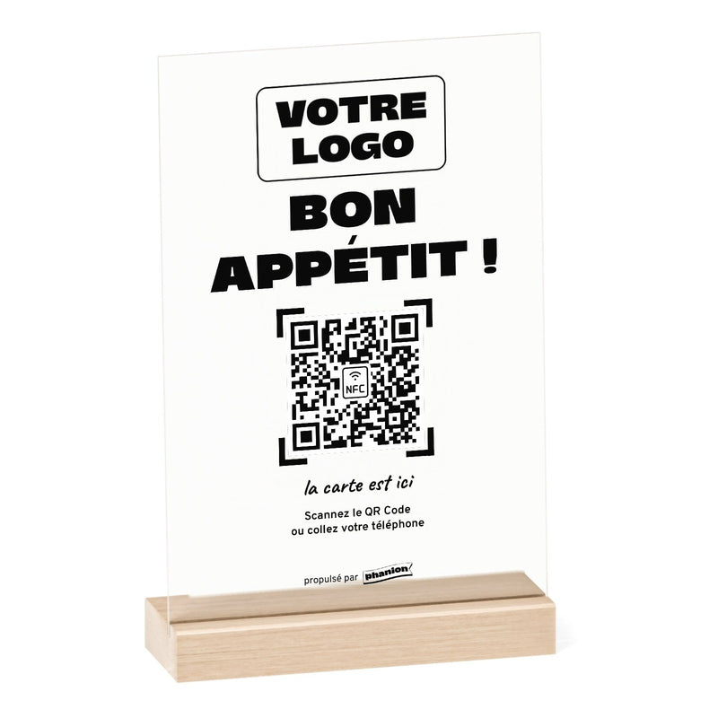 Plaque menu Bon appétit personnalisée en acrylique