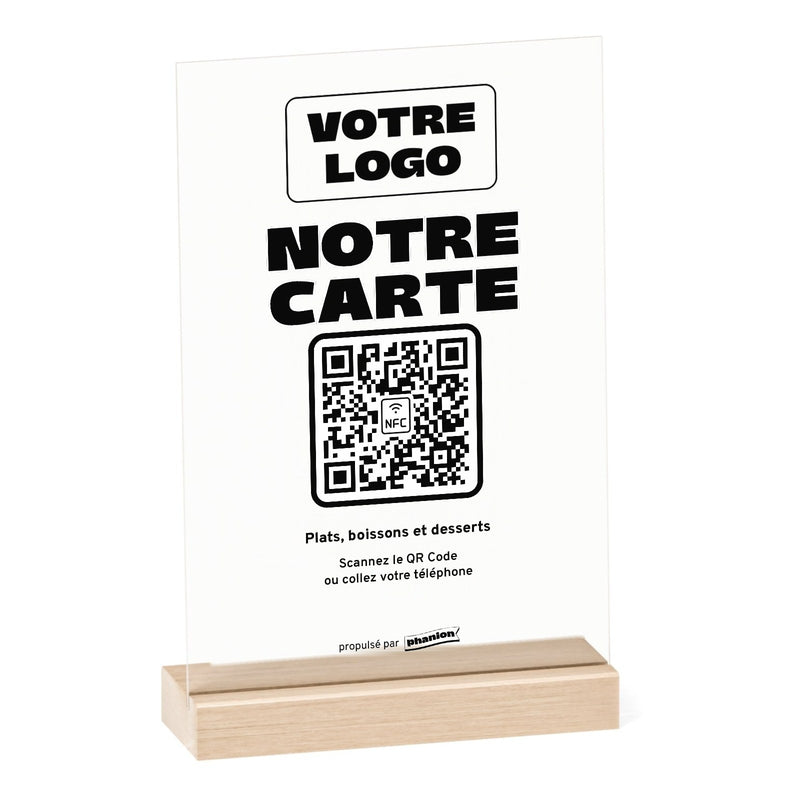 Plaque menu Notre carte personnalisée en acrylique