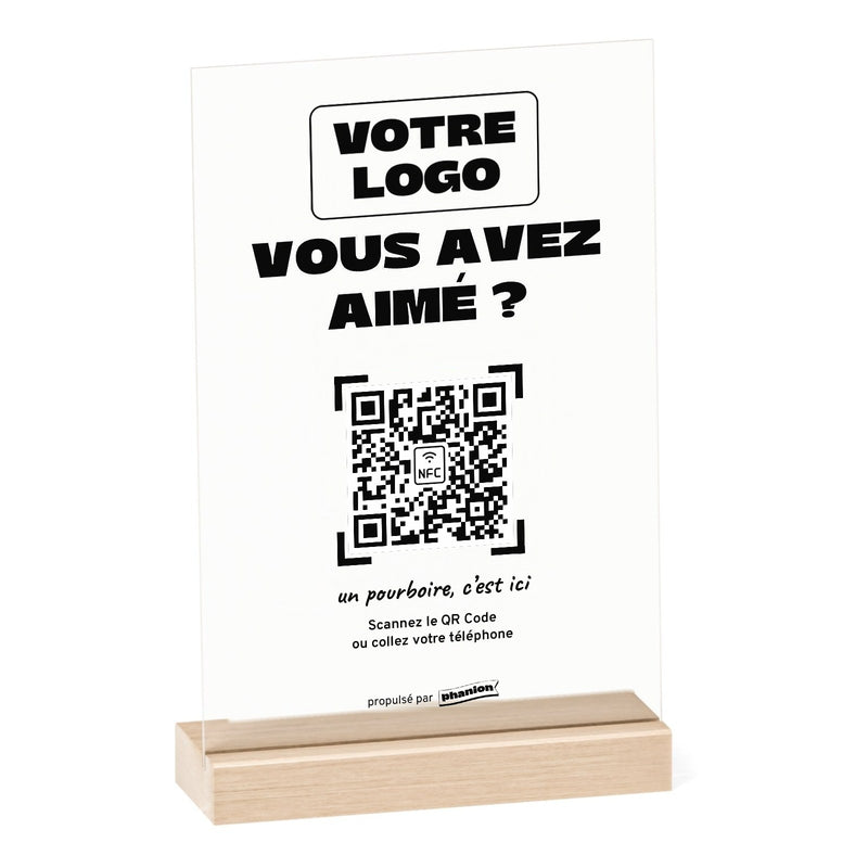 Plaque pourboire Vous avez aimé personnalisée en acrylique