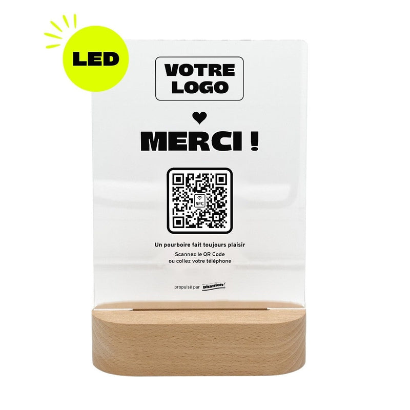 Plaque Pourboire « Merci » LED