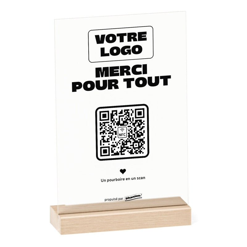 Plaque pourboire Merci pour tout personnalisée en acrylique
