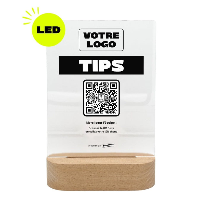 Plaque Pourboire « Tips » LED