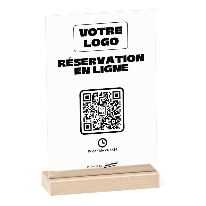 Plaque rendez-vous Réservation en ligne personnalisée en acrylique