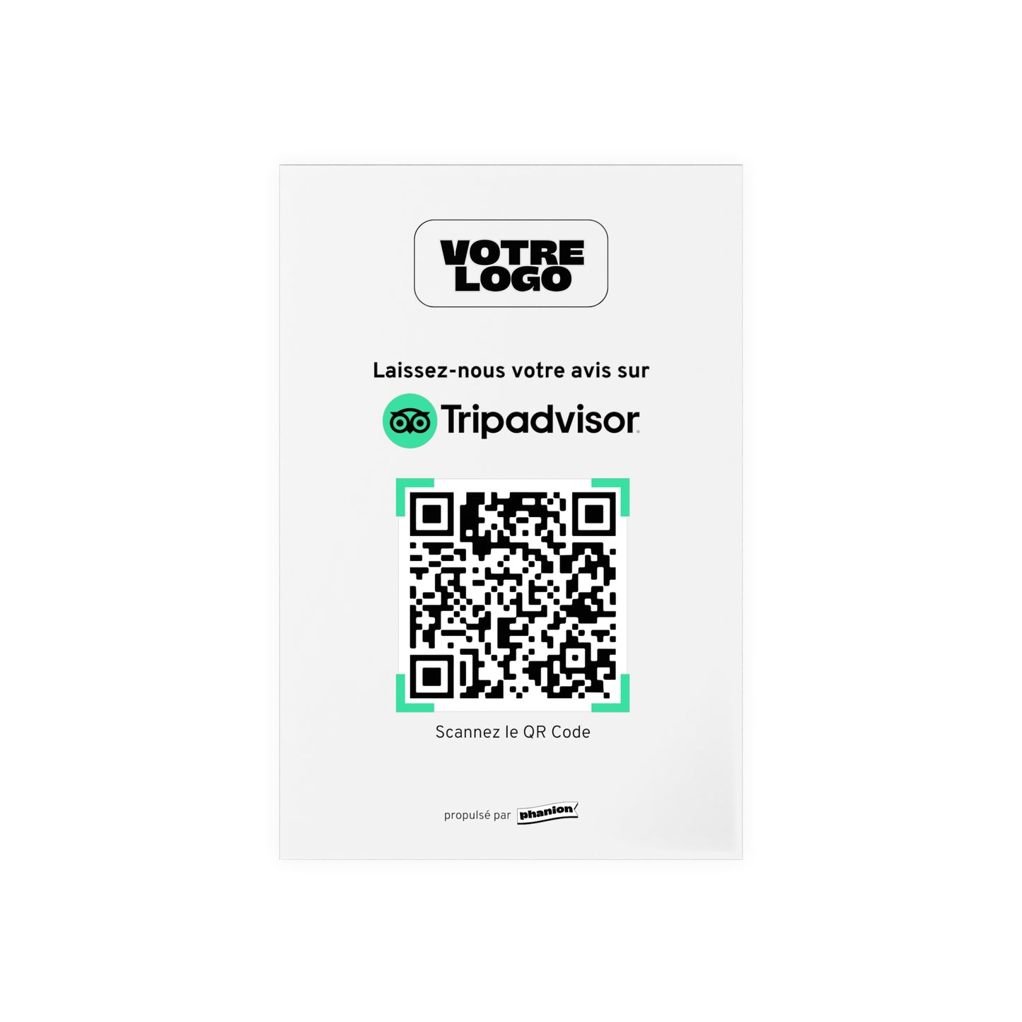 Plaque QR code Avis Tripadvisor - Rectangulaire