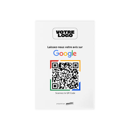 Plaque QR code Avis Google - Rectangulaire