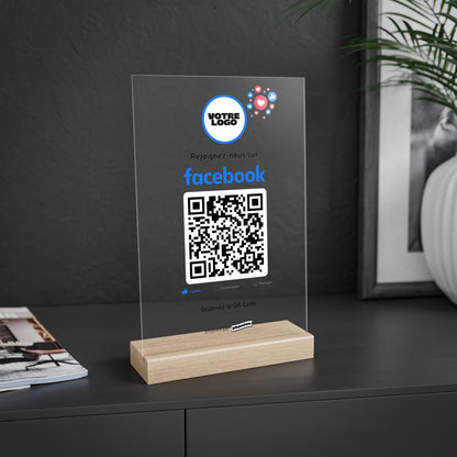 Plaque QR code Facebook - Rectangulaire