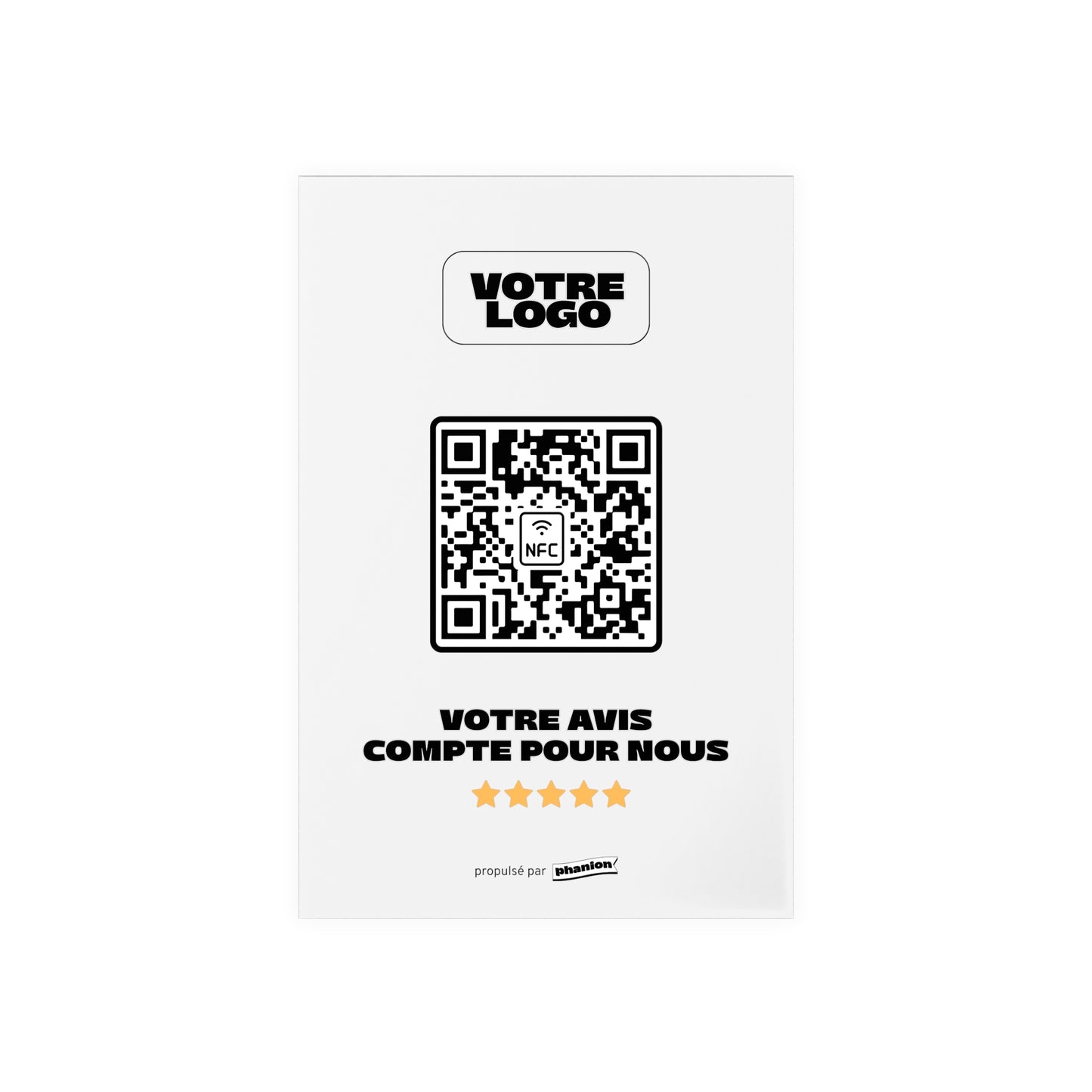 Plaque NFC & QR code Avis Google - Rectangulaire