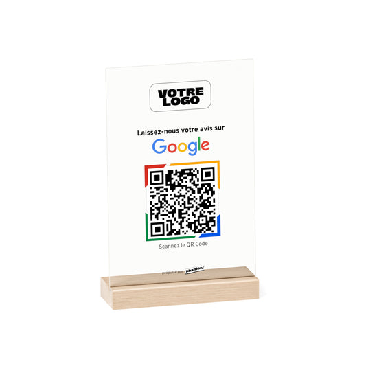 Plaque QR code Avis Google - Rectangulaire