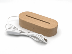 Socle en bois LED avec câble USB pour plaque NFC Facebook lumineuse Phanion