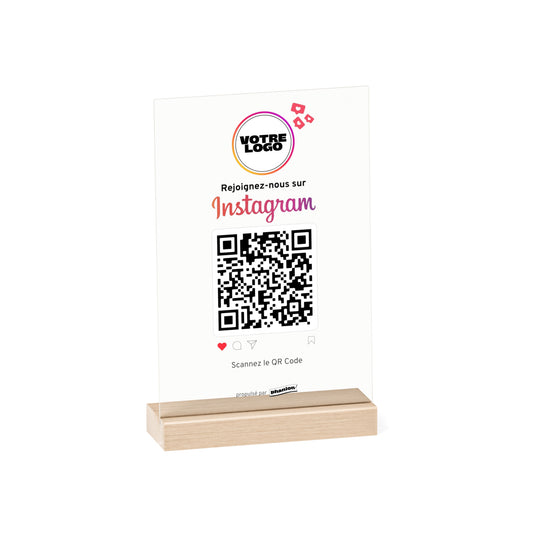 Plaque QR code Instagram - Rectangulaire