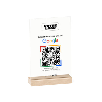 Plaque NFC & QR code Avis Google - Rectangulaire