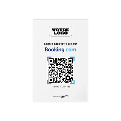 Plaque QR code Avis Booking - Rectangulaire