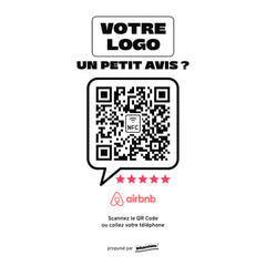 Plaque Airbnb Un petit avis ? personnalisée LED socle bois