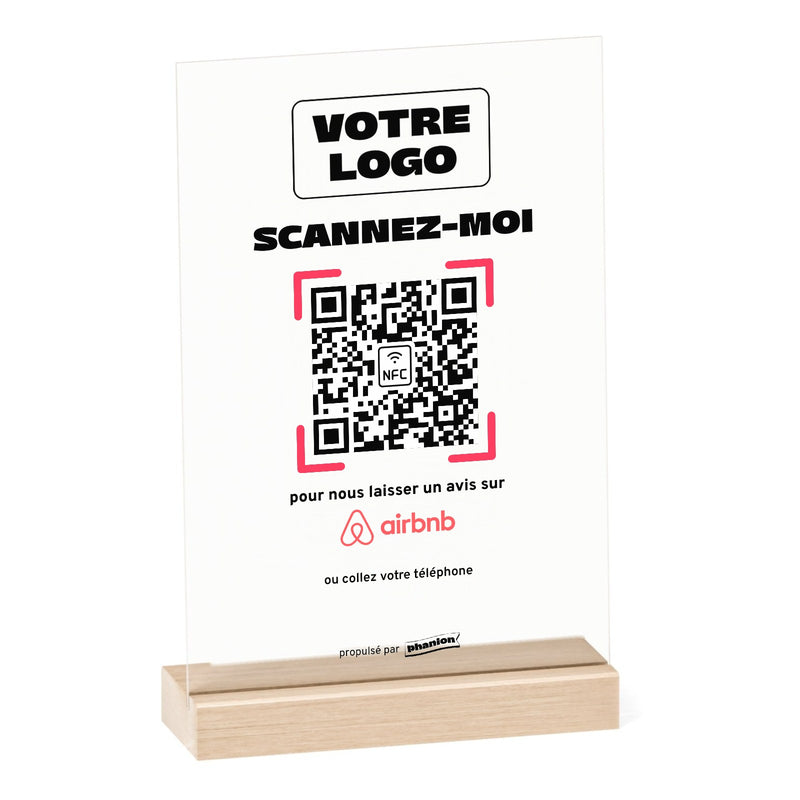 Plaque Avis Airbnb « Scannez-moi » Acrylique