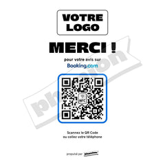 Plaque Booking Merci ! personnalisée LED socle bois