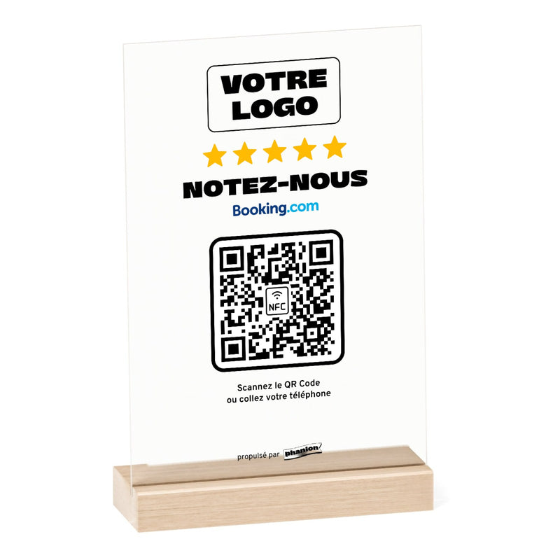 Plaque Avis Booking « Notez-nous » Acrylique