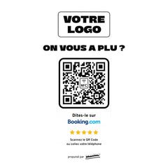 Plaque Booking On vous a plu ? personnalisée LED socle bois