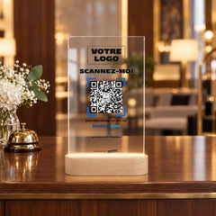 Plaque avis LED personnalisée à la réception d'un hôtel