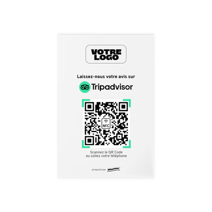 Plaque NFC & QR code Avis Tripadvisor - Rectangulaire