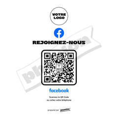 Plaque Facebook Logo Facebook personnalisée LED socle bois