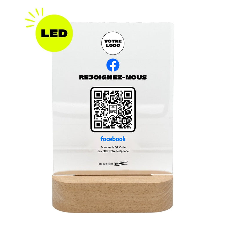 Plaque Facebook Logo Facebook LED