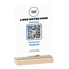 Plaque Facebook Likez notre page personnalisée en acrylique