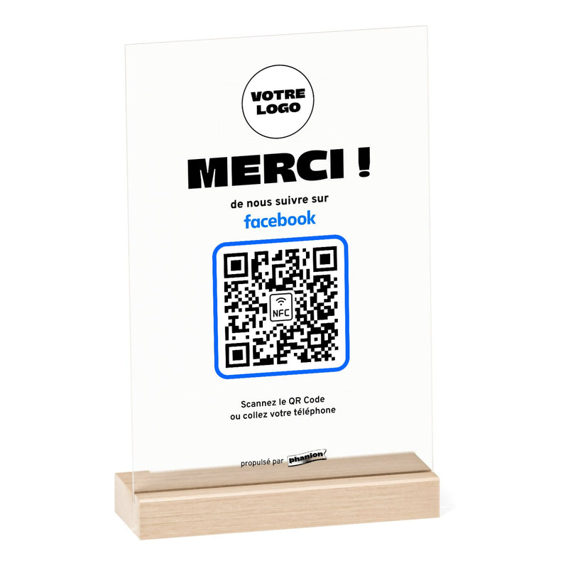 Plaque Facebook « Merci ! » Acrylique