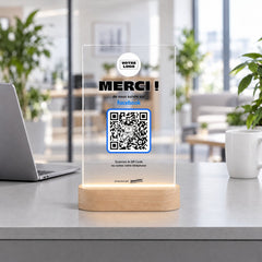 Plaque avis LED personnalisée dans une agence