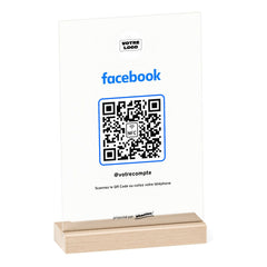 Plaque Facebook Minimaliste personnalisée en acrylique