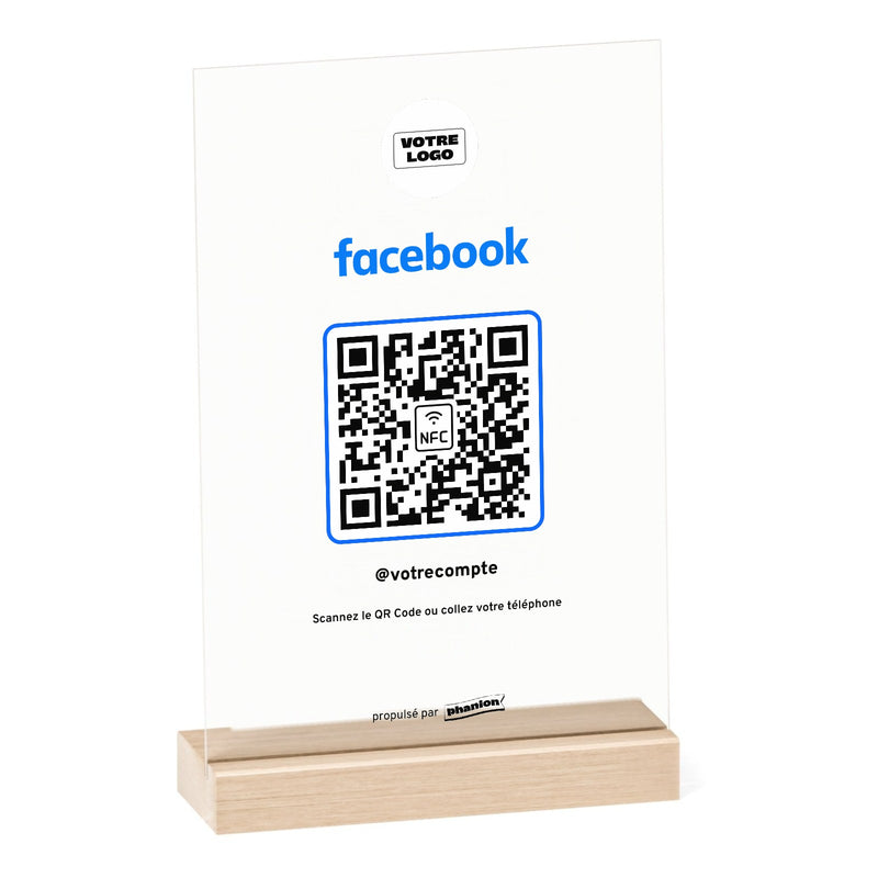 Plaque Facebook Minimaliste Acrylique