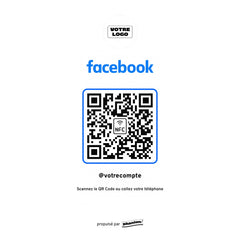 Plaque Facebook Minimaliste personnalisée LED socle bois