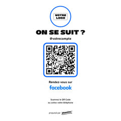 Plaque Facebook On se suit ? personnalisée LED socle bois