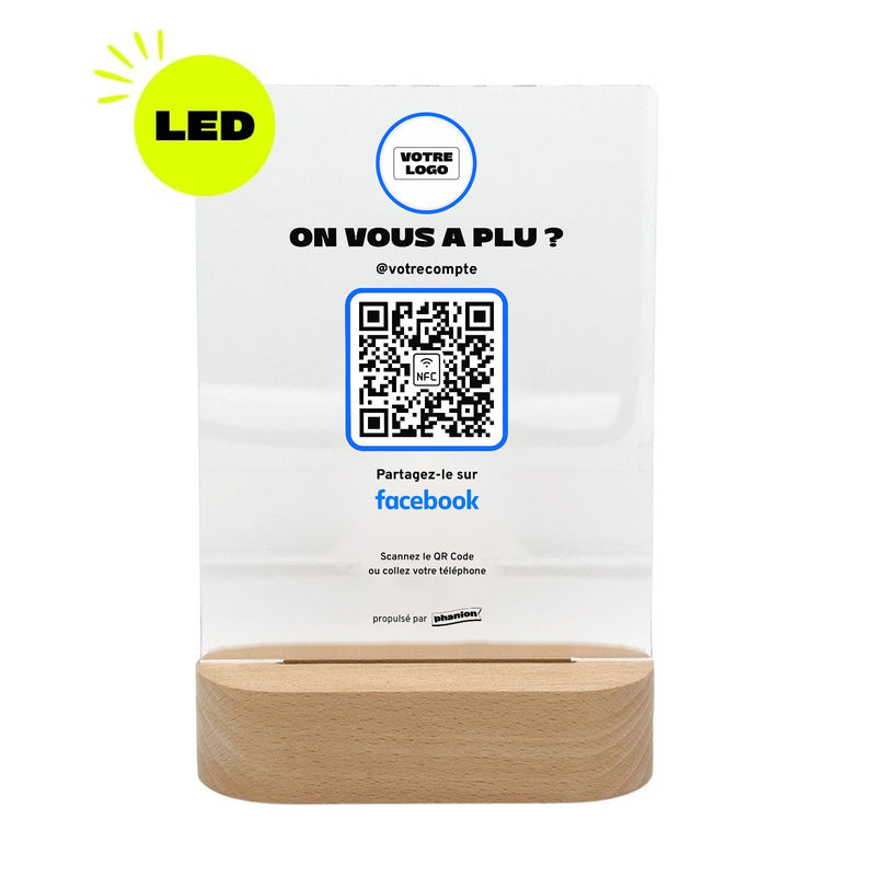 Plaque Facebook « On vous a plu ? » LED