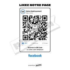 Plaque Facebook Post Facebook personnalisée LED socle bois