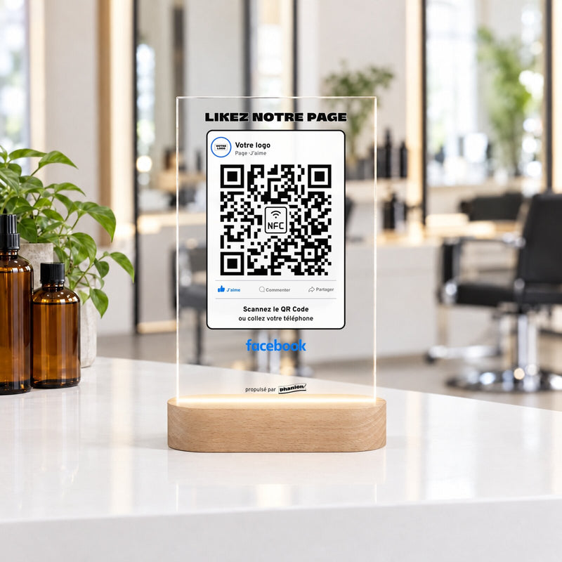Plaque avis LED personnalisée dans un salon de coiffure