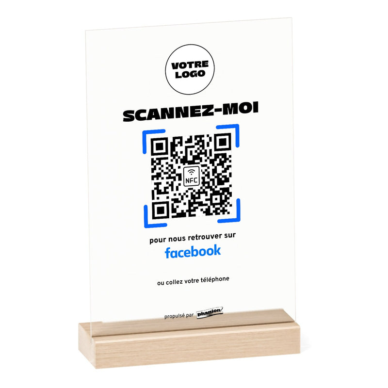 Plaque Facebook « Scannez-moi » Acrylique