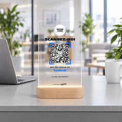 Plaque avis LED personnalisée dans une agence