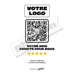 Plaque Google Votre avis compte pour nous personnalisée LED socle bois