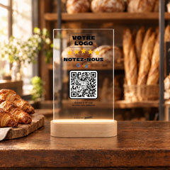 Plaque avis LED personnalisée dans une boulangerie