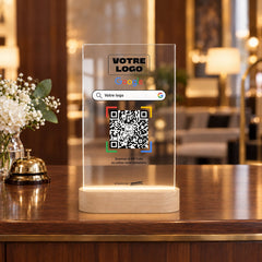 Plaque avis LED personnalisée à la réception d'un hôtel
